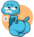 1girl anthro ass big_ass blue_fur cartoon_network cellulite dat_ass domestic_cat feline female furry huge_ass mature_female milf nicole_watterson solo spaghettiz swimsuit tail the_amazing_world_of_gumball thighs