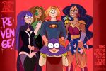  1futa 4girls barbara_gordon batgirl cartoon_network cellphone clothed dc_comics dc_comics dc_super_hero_girls diana_prince futanari futanari_on_female green_lantern jessica_cruz kara_danvers kara_zor-el supergirl watching wonder_woman zatanna zee_zatara 