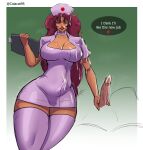  1boy 1girl alien_humanoid big_breasts breasts cleavage colacat95 cum cum_drip cum_on_body cum_on_breasts cum_on_face cumshot dc_comics female green_eyes grin hand_on_penis handjob koriand&#039;r male nurse nurse_uniform red_hair starfire teen_titans thick thick_thighs wide_hips 