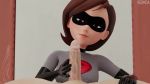 1girl anal ass ass_bounce bottomless buttjob cum cum_in_ass elastigirl frottage handjob helen_parr hotdogging jiggle penis pov pov_ass pov_eye_contact redmoa smile the_incredibles webm wink