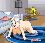 animated beastiality bird gif granny looney_tunes sextoon tweety