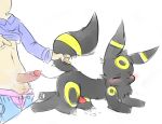 cum gay grey_fur hands-free human male orgasm pokemon pokã©mon pvt._keron umbreon yellow_markings