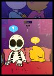 ! 1boy 1boy1girl 1girl 1girl1boy 2010s 2019 2d 2d_(artwork) alphans alphys animated_skeleton anthro bed bedroom blanket blue_blush blush comic deviantart digital_media_(artwork) dinosaur dinosaur_girl duo female female_anthro hetero humanoid implied_after_sex indoors kissing lizard lizard_girl looking_at_another looking_at_partner male male/female male_humanoid monster monster_boy monster_girl nikytale nude nude_anthro nude_female nude_male on_bed pillow pillows red_blanket reptile reptile_girl salphys sans sans_(undertale) sansphys scalie scalie_female skeleton sleeping spoken_exclamation_mark spoken_exclamation_point straight surprised_expression third-party_source toony undead undertale undertale_(series) video_game_character video_games yellow_body yellow_skin zzz