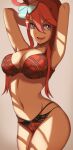 1girl alluring big_breasts blue_eyes bra brown_hair cleavage female_only fuuro_(pokemon) gym_leader human nintendo panties pokemon pokemon_bw pose skyla_(pokemon) underwear vivivoovoo