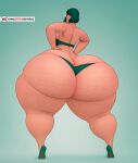 big_breasts butt_expansion dat_ass fubuki_(one-punch_man) gigantic_ass green_eyes green_hair looking_back one-punch_man someshittysketches