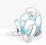  1boy 2010s 2016 2d 2d_(artwork) animated_skeleton blue_blush blue_cum blue_hoodie blue_penis blush chubby chubby_male closed_eyes clothed clothed_male covering_face cum cumshot digital_media_(artwork) ectopenis ejaculation embarrassed embarrassing fully_clothed hooded_jacket hoodie jacket male male_masturbation male_only masturbation monster monster_boy penile_masturbation penis pink_slippers robonersmnc sans sans_(undertale) sitting skeleton slippers solo solo_male sweat tumblr undead undertale undertale_(series) video_game_character video_games 