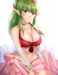 1girl 1girl 1girl alluring alternate_costume belly big_breasts big_breasts bikini blush blush breasts cleavage detailed_eyes female_only fire_emblem fire_emblem_awakening fire_emblem_heroes front-tie_bikini front-tie_top front_view gigamessy green_eyes green_hair grin human human_only light-skinned_female light_skin navel nintendo official_alternate_costume pointy_ears pov pov_eye_contact red_bikini red_swimsuit smile solo_female stomach swimsuit tiki_(adult)_(fire_emblem) tiki_(adult)_(summer)_(fire_emblem) tiki_(fire_emblem) white_background wholesome