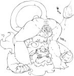 after_sex anus cum cum_drip cum_in_pussy cum_inside fangs infernape monochrome nezumi nezunezu open_mouth penis pokemon pokephilia pussy tail top-down_bottom-up uncensored