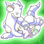  anal_beads licking_nipples nidoqueen nidoran pokemon size_difference 