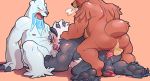  2013 anal anal_penetration bear beartic biceps big_muscles blush breath brown_fur claws closed_eyes fellatio from_behind fur gay group hindpaw_(artist) holding male muscles nintendo nipples open_mouth oral oral_sex panda pangoro pecs penetration penis plain_background pokemon polar_bear sex sweat testicles threesome tongue ursaring video_games white_fur 