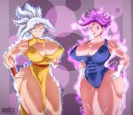 1girl 2_girls artist_name athletic athletic_female big_ass big_ass big_breasts big_breasts big_lips bimbo bimbo_lips black_hair breasts bubble_ass bubble_butt bulma_brief chichi cleavage dat_ass dragon_ball dragon_ball_super dragon_ball_z eyebrows eyelashes eyes female_only fighter fit fit_female gloves hair hips hourglass_figure legs light-skinned_female light_skin lips magnificentsexygals mastered_ultra_instinct mature mature_female milf no_pants purple_eyes purple_eyes_female purple_hair purple_hair_female royalty shounen_jump thick thick_legs thick_thighs thighs ultra_ego ultra_instinct voluptuous waist white_eyes white_gloves white_hair white_hair_female wide_hips wife