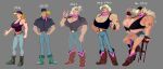  alex_(dieselbrain) beer blonde_hair cigarette dieselbrain gigantic_breasts gold_tooth handjob_gesture huge_breasts muscular muscular_female 