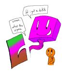 cube dialogue dialogue_bubble jeremy_(regretevator) jimbodaisy non-human not_human penis regretevator roblox roblox_game tentacle tentacle_penis text unpleasant_gradient waddling_head yaoi