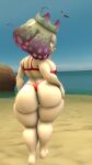 3d ass barefoot beach big_ass big_ass big_breasts big_breasts bubble_ass bubble_butt female_focus huge_ass huge_ass huge_breasts inkling ironhawk large_ass looking_back nintendo pearl_(splatoon) red_bikini seductive sexy sexy_ass sexy_body sexy_breasts short_hair smelly_ass splatoon splatoon_2 staring_at_viewer thick_ass thick_thighs thighs wide_hips