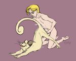  beastiality blonde_hair closed_eyes cum cumshot digitigrade dripping feline feral from_behind gay hair human interspecies jellybats kneeling male masturbation nintendo nude orgasm penis persian pokemon pokephilia stretching video_games 