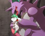  big blush imminent_rape licking nidoking nintendo penis pokemon pokã©mon shaymin size_difference tears tongue video_games 