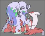 anus blue_eyes blush butt butt_grab chubby dripping drooling female goo goodra green_eyes grey_background hand_holding kissing latias mise nintendo plain_background pokã©mon pokemon pussy pussy_juice saliva slime tongue tongue_out tribadism video_games wings yuri