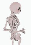  1boy 1kogito 1kogito1 2020s 2023 animated_skeleton ass bottomless looking_at_viewer looking_back looking_back_at_viewer male male_focus male_only monster nude sans sans_(undertale) simple_background skeleton solo_male standing topless undead undertale undertale_(series) video_games white_background 