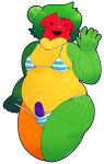  1boy beady_eyes bear_(game) bear_alpha bikini chubby chubby_male crossdressing edit fat_man feminine_male hairy lefishaue_(artist) male_focus male_only panty_pull pinup plant_humanoid roblox roblox_game stretch_marks striped_panties thick_thighs veggie_(bear) 