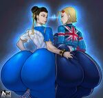 1girl 2023 2_girls ass ass_grab big_ass bottom_heavy breast_press breasts bubble_butt cammy_white capcom chun-li clothing dat_ass dumptruck_ass fat_ass female_only full_of_gas grabbing_another's_ass huge_ass hyper hyper_ass ignantastro large_ass looking_at_each_other massive_ass sexy sexy_ass sexy_body smelly_ass street_fighter street_fighter_6 thick_ass thick_thighs thunder_thighs wide_hips