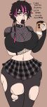  black_hair bleach brown_eyes coffee_cup earrings gigantic_ass gigantic_breasts goth goth_girl hourglass_figure isane_kotetsu kotetsu_isane nose_ring pink_hair xxxx52 