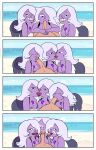  1boy 3_girls ambyva amethyst_(steven_universe) cartoon_network comic cum fellatio penis steven_universe 