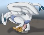  2012 chocobo cum cum_in_pussy cum_inside female feral from_behind hetero lugia male messy penis pokemon rika_(artist) sex size_difference 