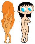 2_girls arcroyale barefoot black_hair blue_eyes cartoon_network covered_nipples covering_breasts covering_pussy enf eyebrows eyelashes feet full_body long_hair looking_at_viewer ms._keane naked_female navel nude nude_female orange_hair powerpuff_girls sara_bellum sexy_body unseen_character very_long_hair wet wet_body white_background