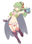 1girl 1girl 1girl adult alluring alternate_costume bare_thighs big_breasts boots cleavage cosplay fire_emblem fire_emblem_awakening garter_straps green_eyes green_hair long_hair looking_at_viewer nintendo nowi_(fire_emblem)_(cosplay) orbiculare pointy_ears ponytail revealing_clothes shorts smile stockings stone tiki_(adult)_(fire_emblem) tiki_(fire_emblem) under_boob