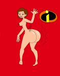  ass ass barefoot brown_eyes brown_hair cute elastigirl eyebrows eyelashes feet helen_parr lipstick logo looking_at_viewer matiriani28 naked_female nude nude nude_female pixar pixar_mom sexy_ass sexy_body shaking shaking_ass shaking_butt sideboob smile spanking_ass the_incredibles 