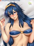 1girl 1girl 1girl alluring alternate_breast_size bad_censor big_breasts big_breasts blush breasts censored cleavage covered_nipples covering didi_esmeralda female_only fire_emblem fire_emblem_awakening looking_at_viewer lucina lucina_(fire_emblem)