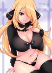 1girl 1girl 1girl alluring big_breasts breasts cleavage cynthia cynthia_(pokemon) female_only hair_over_one_eye nintendo pokemon shirona shirona_(pokemon) sugarbell