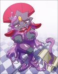 box breasts cat ditto fangs feline female goo nipples pokemon pokã©mon red_eyes saliva teckworks tongue tongue_out weavile