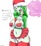 breasts female gardevoir nintendo plankboy pokemon pussy santa_hat solo text video_games