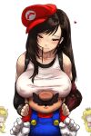  1boy 3_girls big_breasts boob_hat bowsette crossover final_fantasy_vii haraya hyper_breasts mario nintendo princess_peach seductive square_enix super_mario_bros. tifa_lockhart 