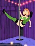  bra breasts erect_nipples_under_clothes family_guy high_heels lois_griffin no_panties pole_dancing pubic_hair pussy spread_legs stockings thighs 