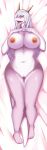  1girl big_ass big_breasts cute dakimakura dragon horns madam_dragon pink_skin posing reptile shirokoma tail white_skin 