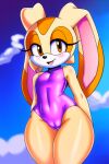 ai_generated brown_eyes cameltoe cream_the_rabbit female_focus furry furry_female sega sky small_breasts sonic sonic_the_hedgehog_(series)