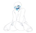  1boy animated_skeleton blue_eye blush clothed clothed_masturbation clothing ectotongue fangs grinding humping male male_only masturbation masturbation_through_clothing monster one_eye_closed pillow pillow_humping pillow_sex sans sans_(undertale) skeleton solo_male tongue tongue_out undead undertale undertale_(series) unknown_artist white_background 