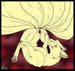 anus backlash91 butt canine claws digitigrade female feral fox gaping gaping_pussy licking licking_lips lying multiple_tails ninetales nintendo on_back pawpads pokemon pokã©mon presenting presenting_hindquarters pussy red_eyes solo tongue tongue_out video_games