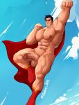  1boy abs arms artist_name balls bara barazoku biceps big_penis boots bwc cape caucasian clark_kent dark_hair dc_comics fist flying hips legs legs_spread looking_at_viewer muscle muscular muscular_male muscular_thighs my_adventures_with_superman navel nipples nude outside penis posing sexy sideburns sky small_breasts stomach superheroine superman superman_(series) thighs toned veiny_penis yaoi zombie_perc 