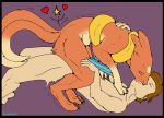  backlash91 claws digitigrade female feral floatzel heart hetero human interspecies kissing lying male nintendo on_back pokemon pokephilia video_games 