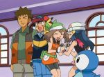  2_boys 2boys 2girls anime arm arms ash_ketchum bag bandana bandanna bare_legs baseball_cap beanie bike_shorts black_eyes black_hair blue_hair brock brown_hair closed_eyes dawn fingerless_gloves friends gloves gym_leader hair hair_ornament hand_holding happy haruka_(pokemon) haruka_(pokemon_emerald) hat headgear hikari_(pokemon) interlocked_fingers jeans legs long_hair may multiple_boys multiple_girls neck nintendo open_mouth pants pikachu piplup pokemon pokemon_(anime) pokemon_dppt pokemon_rse poketch satoshi_(pokemon) scarf shirt short_hair shorts skirt sleeveless sleeveless_shirt smile spiked_hair standing takeshi_(pokemon) v-neck watch window 