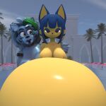  2_girls animal_crossing ankha_(animal_crossing) five_nights_at_freddy&amp;#039;s five_nights_at_freddy&amp;#039;s:_security_breach furry hyper_belly roxanne_wolf_(fnaf) zoeynsfw 