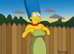 big_breasts bouncing_breasts erect_nipples flashing gif marge_simpson saltystupidfish the_simpsons