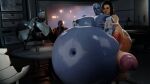  1futa 4girls cumflation futanari hyper_belly knyaz liara_t&#039;soni mass_effect 