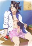  2013 abs boxer_shorts desk erection human labcoat laboratory male penis pinup pokemon professor_sycamore scientist 