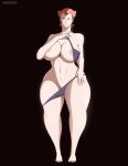 big_ass big_breasts bikini gundam kycilia_zabi orange_hair voluptuous xeddo xeddo25