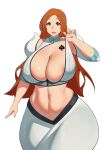 asolhoe bleach bleach:_the_thousand-year_blood_war gigantic_ass gigantic_breasts hourglass_figure inoue_orihime orange_eyes orange_hair orihime_inoue tattoo