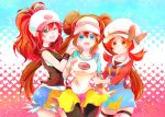 00s 10s 3girls bad_id bad_pixiv_id baseball_cap big_breasts blue_eyes breasts brown_eyes brown_hair cabbie_hat cowboy_shot creatures_(company) denim denim_shorts double_bun doughnut_hair_bun female_protagonist_(pokemon_bw2) female_protagonist_(pokemon_ss) game_freak green_eyes hair_bun hairbun hat hilda_(pokemon) humans_of_pokemon jean_shorts katsuki_(artist) kotone_(pokemon) light-skinned_female long_hair lyra_(pokemon) medium_breasts mei_(pokemon) multiple_girls nintendo one_eye_closed overalls pantyhose poke_ball_print pokemon pokemon_(anime) pokemon_(game) pokemon_black_2_&_white_2 pokemon_black_and_white pokemon_bw pokemon_bw2 pokemon_heartgold_and_soulsilver pokemon_hgss ponytail raglan_sleeves ribbon rosa_(pokemon) shorts thighhighs touko_(pokemon) twintails vest visor_cap white_(pokemon) wink zettai_ryouiki